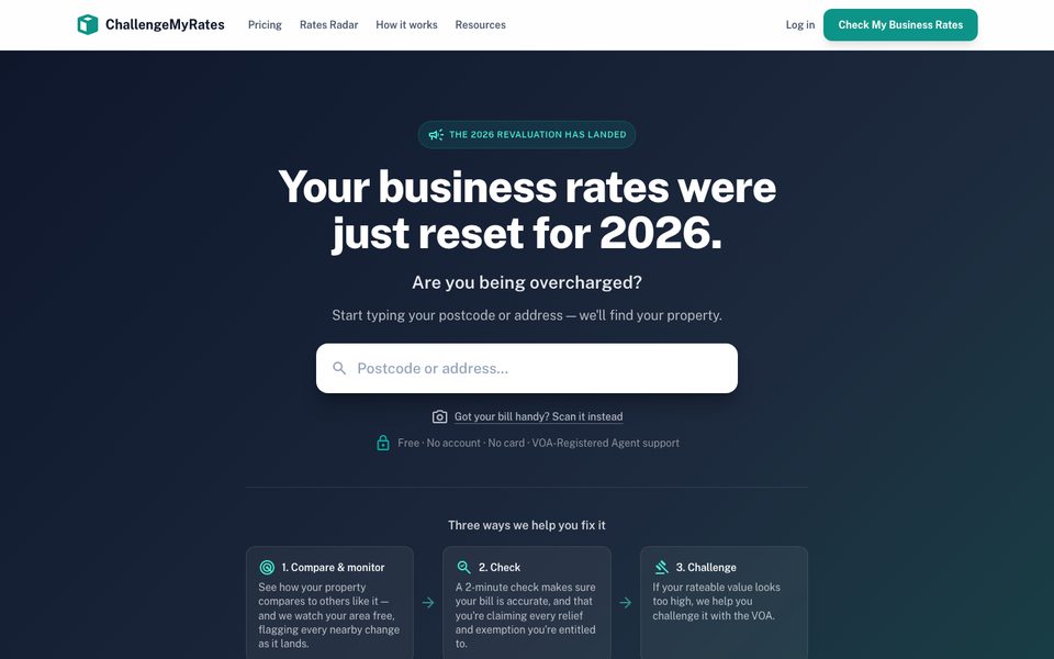 ChallengeMyRates website