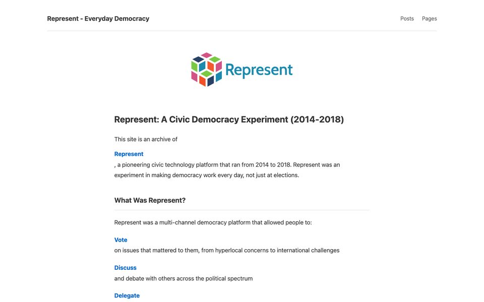 Represent website